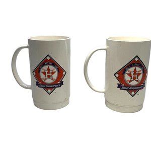Houston Astros 25th Anniversary Mugs Set of 2 Vintage 1986